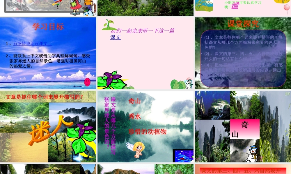 六年级语文上册 第四单元 16《迷人的张家界》精品原创课件 北京版-北京版小学六年级上册语文课件