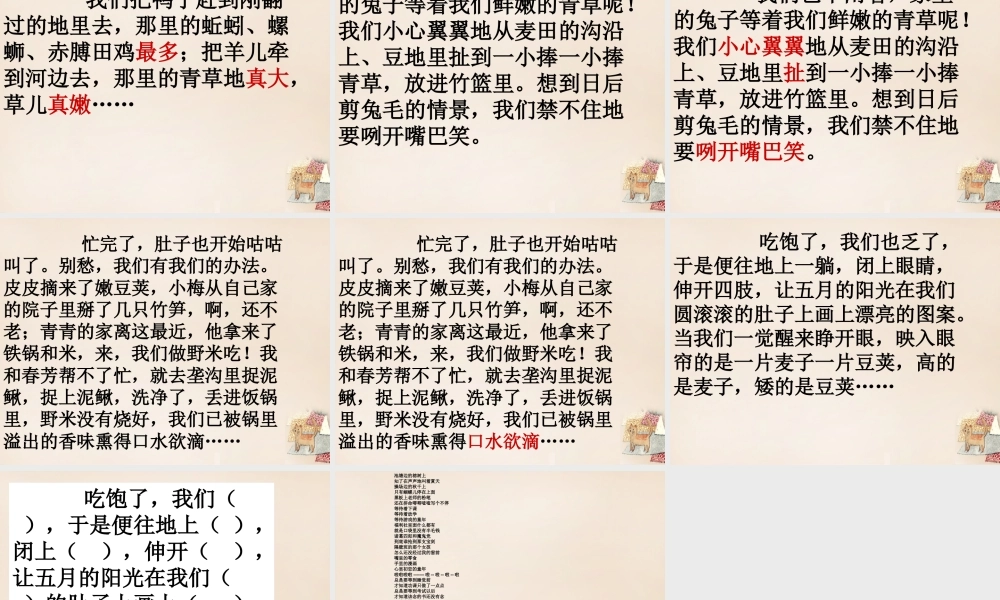 六年级语文上册《高的是麦子，矮的是豆荚》课件1 长春版-长春版小学六年级上册语文课件