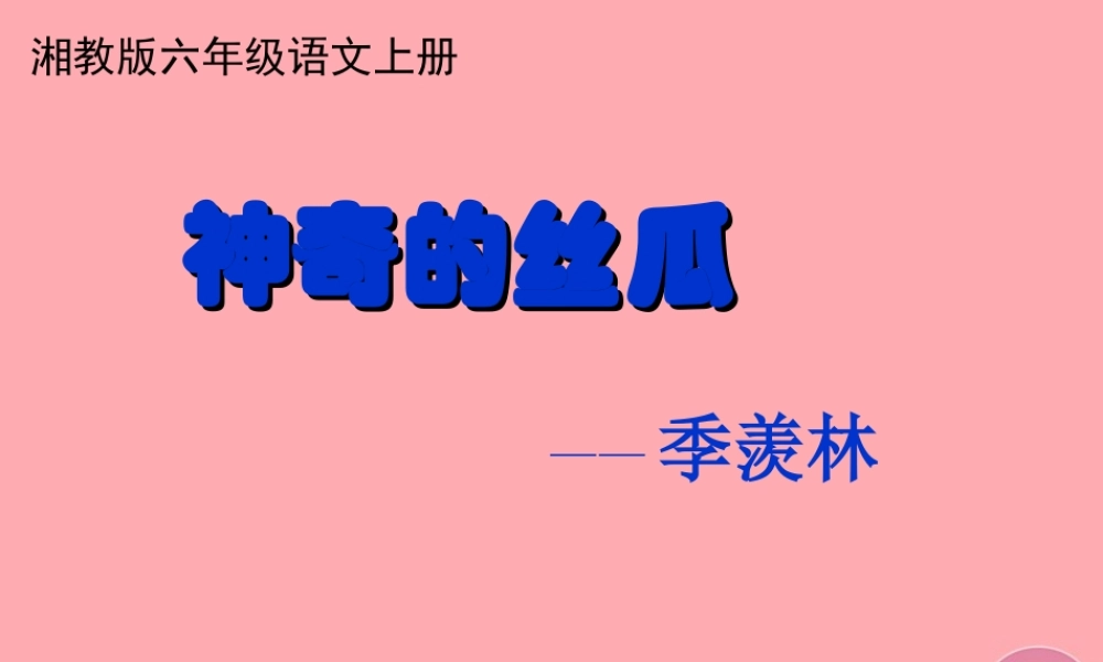 六年级语文上册 第四单元 神奇的丝瓜课件1 湘教版-湘教版小学六年级上册语文课件