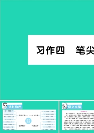 六年级语文上册 第四单元 习作四 笔尖流出的故事作业课件 新人教版-新人教版小学六年级上册语文课件