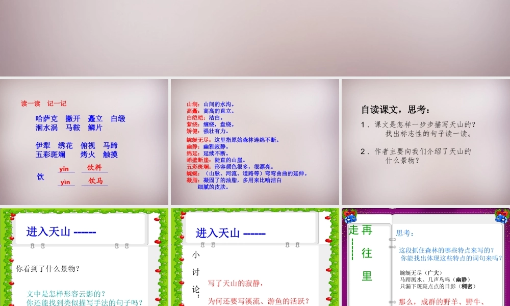 六年级语文上册《骑马上天山》课件3 语文A版-语文A版小学六年级上册语文课件