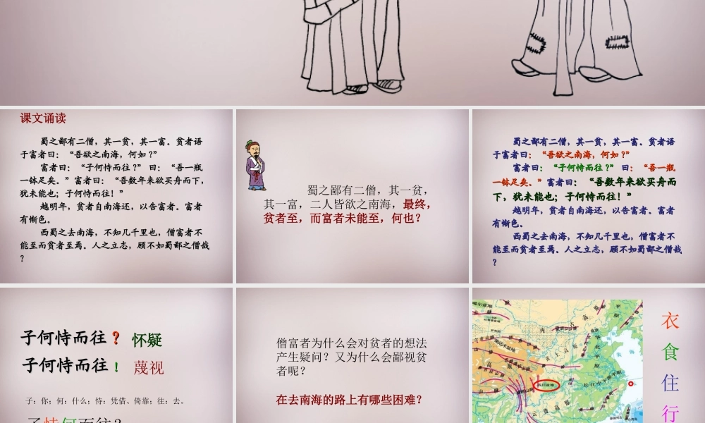 六年级语文上册《蜀鄙之僧》课件4 语文A版-语文A版小学六年级上册语文课件
