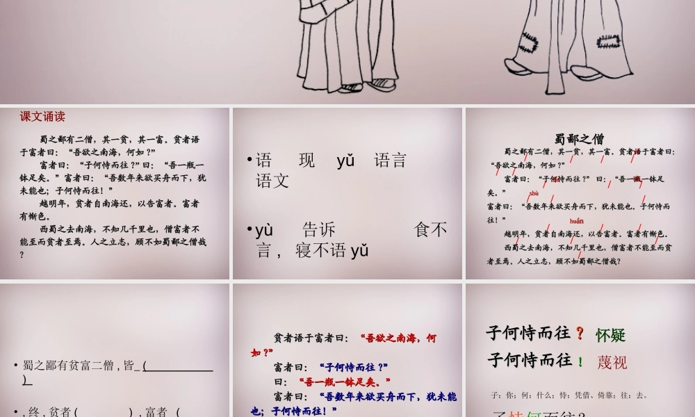 六年级语文上册《蜀鄙之僧》课件6 语文A版-语文A版小学六年级上册语文课件