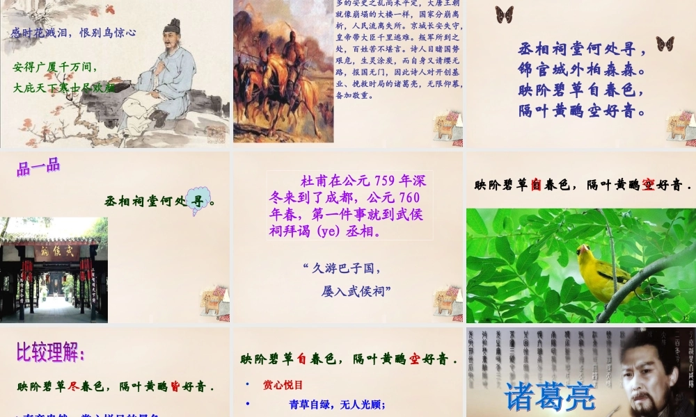 六年级语文上册《蜀相》课件2 长春版-长春版小学六年级上册语文课件