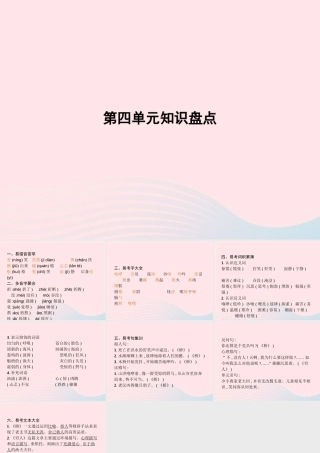 六年级语文上册 第四单元知识盘点作业课件 新人教版-新人教级上册语文课件