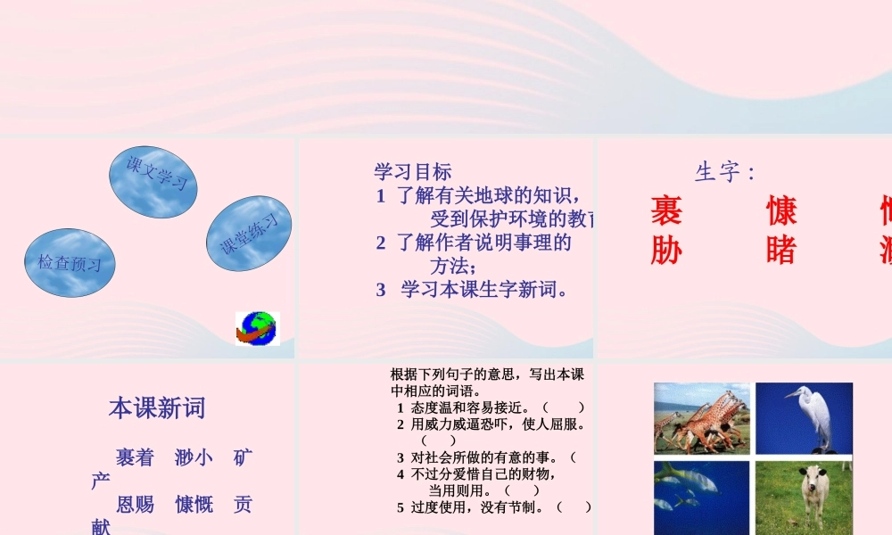 六年级语文上册 第四组 13 只有一个地球课件2 新人教版-新人教版小学六年级上册语文课件