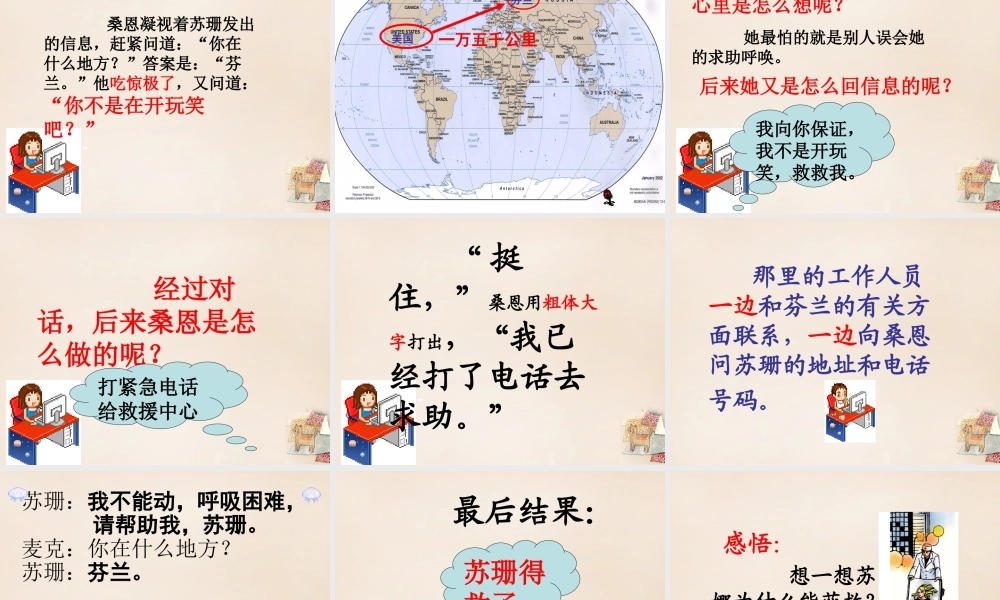 六年级语文上册《网上呼救》课件2 长春版-长春版小学六年级上册语文课件