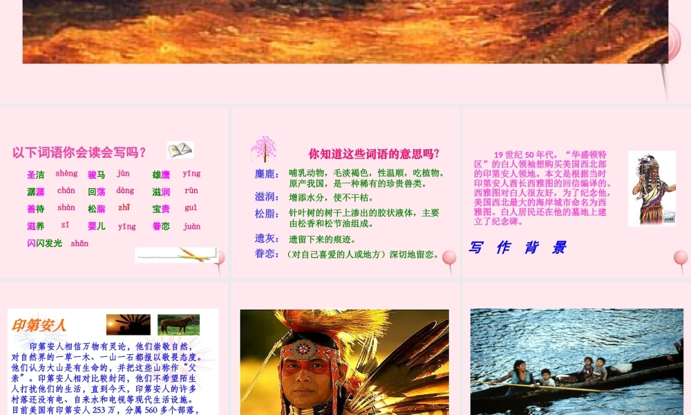 六年级语文上册 第四组 15 这片土地是神圣的课件2 新人教版-新人教版小学六年级上册语文课件