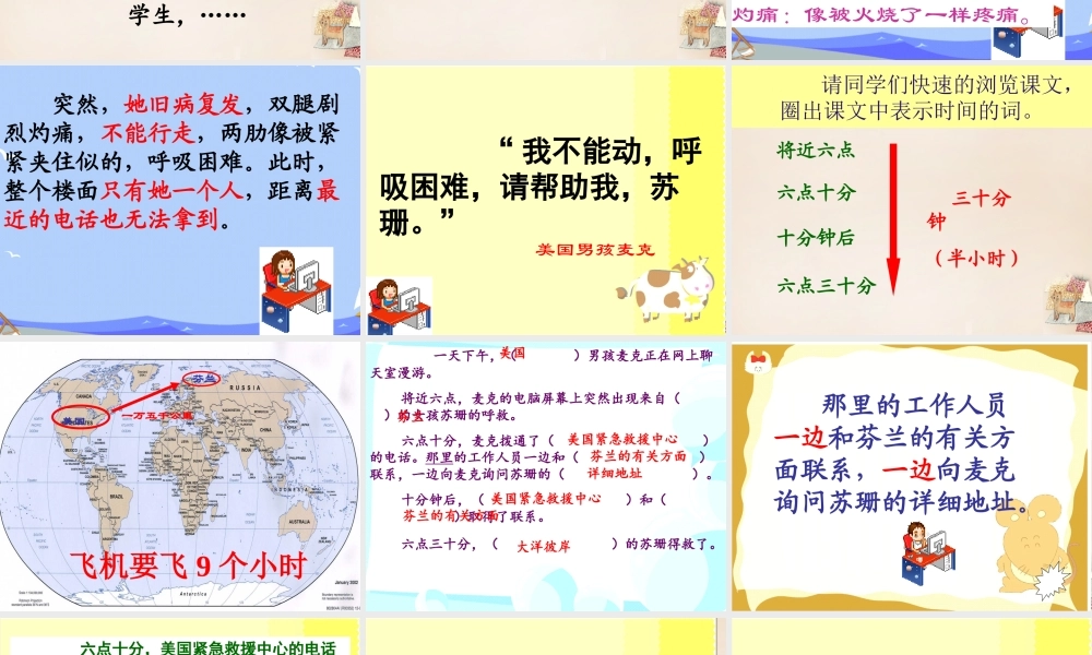 六年级语文上册《网上呼救》课件5 长春版-长春版小学六年级上册语文课件