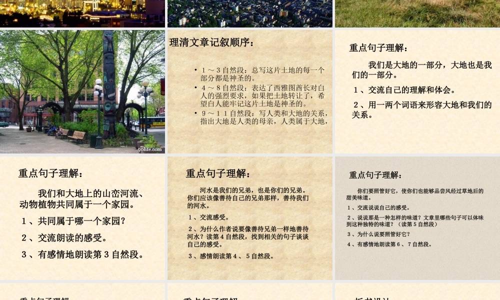 六年级语文上册 第四组 15 这片土地是神圣的课件4 新人教版-新人教版小学六年级上册语文课件