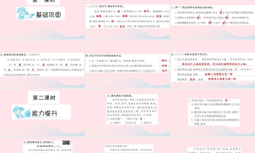 六年级语文上册 第四组 15 这片土地是神圣的习题课件 新人教版-新人教版小学六年级上册语文课件