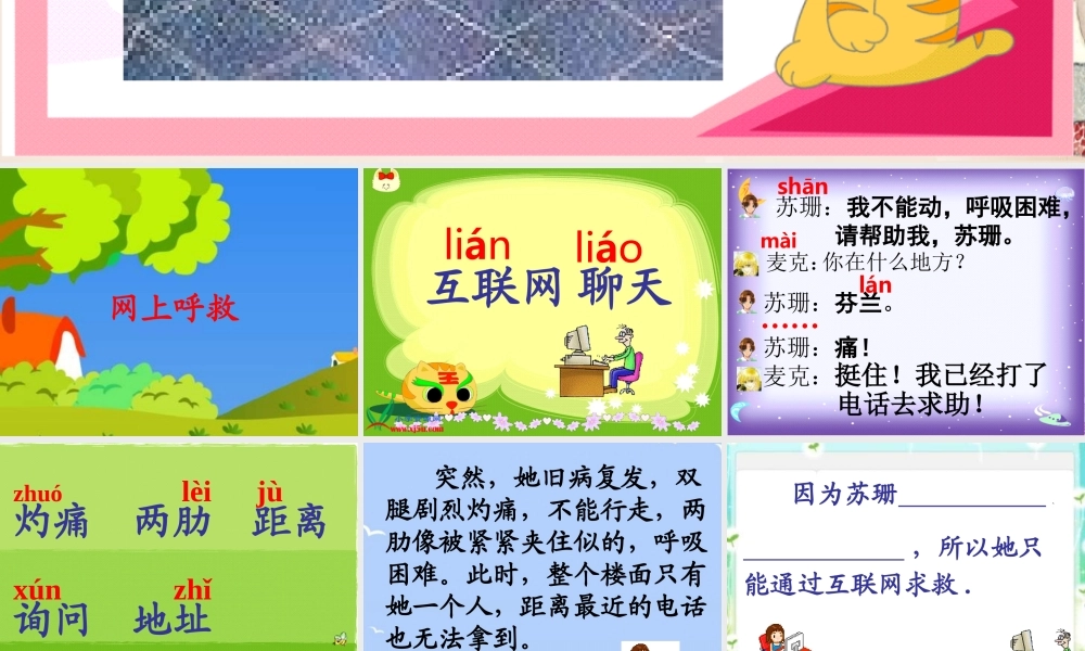 六年级语文上册《网上呼救》课件7 长春版-长春版小学六年级上册语文课件