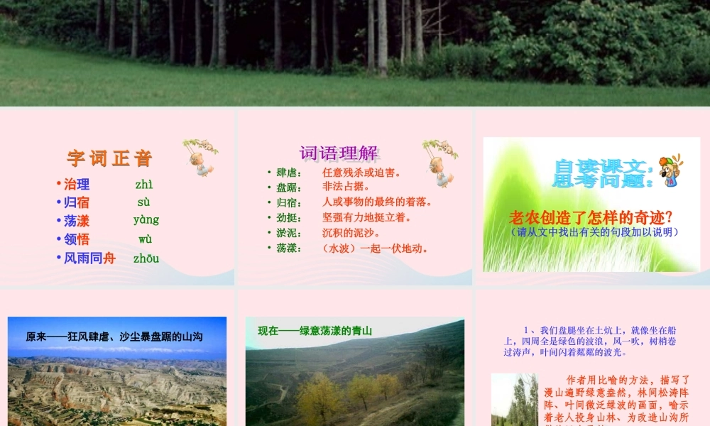 六年级语文上册 第四组 16 青山不老课件3 新人教版-新人教版小学六年级上册语文课件