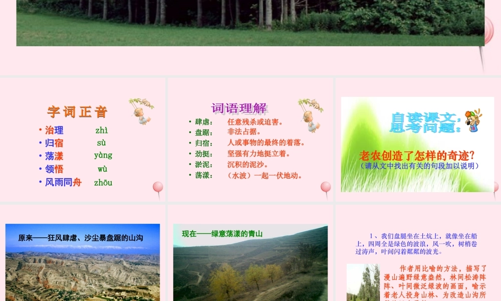 六年级语文上册 第四组 16 青山不老课件4 新人教版-新人教版小学六年级上册语文课件