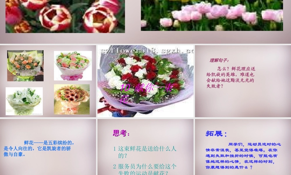 六年级语文上册《献你一束花》课件4 语文A版-语文A版小学六年级上册语文课件