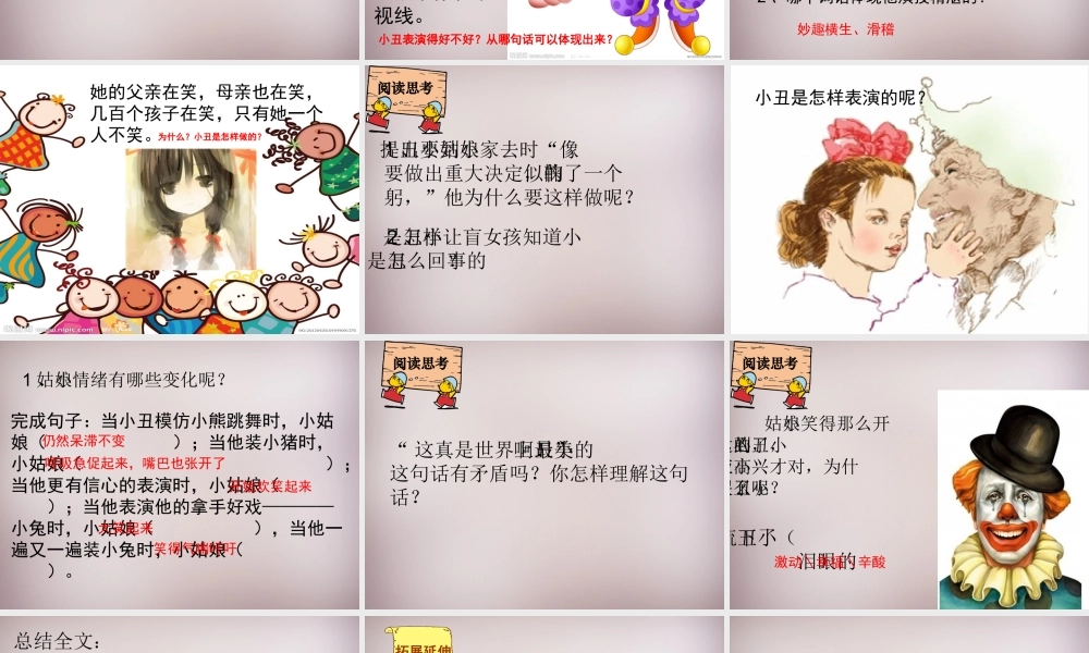 六年级语文上册《小丑的眼泪》课件4 语文A版-语文A版小学六年级上册语文课件