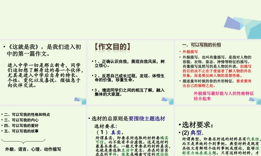 六年级语文上册 这就是我写作课件1 鲁教版-鲁教版小学六年级上册语文课件