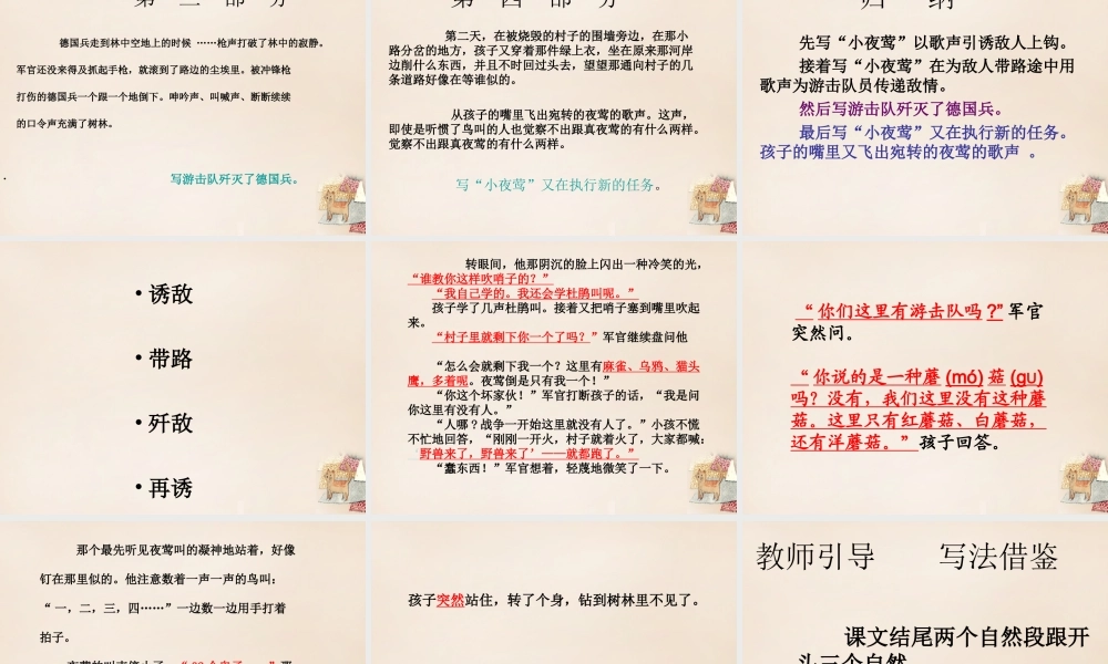 六年级语文上册《夜莺的歌声》课件1 长春版-长春版小学六年级上册语文课件