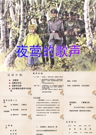 六年级语文上册《夜莺的歌声》课件1 长春版-长春版小学六年级上册语文课件