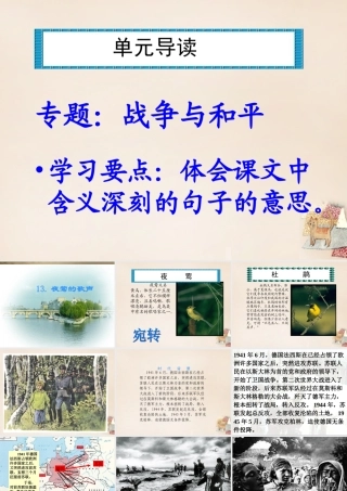 六年级语文上册《夜莺的歌声》课件4 长春版-长春版小学六年级上册语文课件