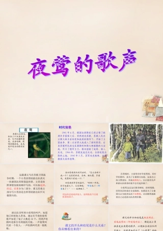 六年级语文上册《夜莺的歌声》课件5 长春版-长春版小学六年级上册语文课件