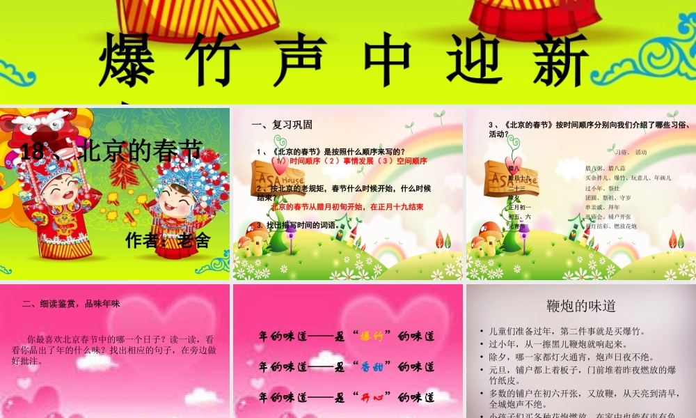 六年级语文上册《北京的春节》课件4 语文A版-语文A版小学六年级上册语文课件