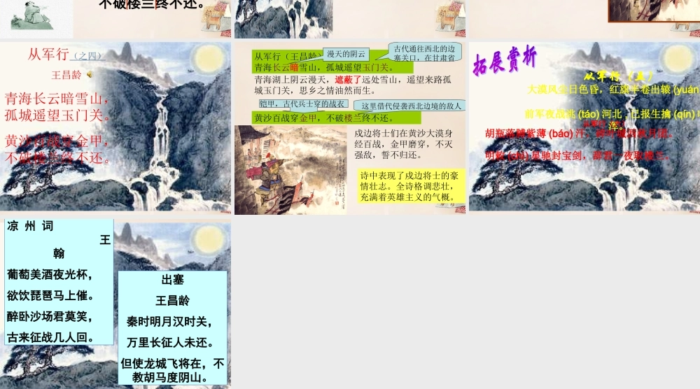 六年级语文上册《从军行》课件3 长春版-长春版小学六年级上册语文课件