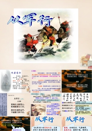 六年级语文上册《从军行》课件5 长春版-长春版小学六年级上册语文课件