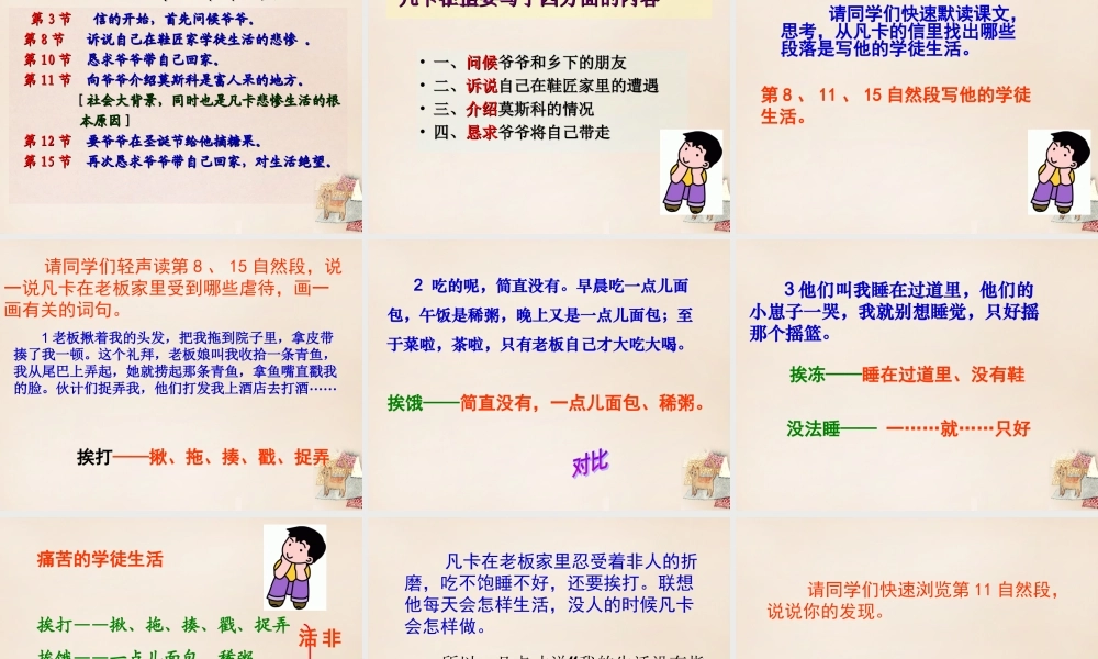 六年级语文上册《凡卡》课件2 长春版-长春版小学六年级上册语文课件