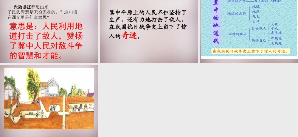 六年级语文上册《冀中的地道战》课件2 语文A版-语文A版小学六年级上册语文课件