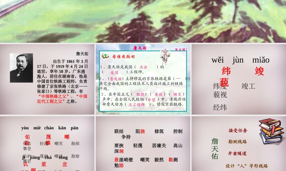 六年级语文上册《詹天佑》课件3 语文A版-语文A版小学六年级上册语文课件