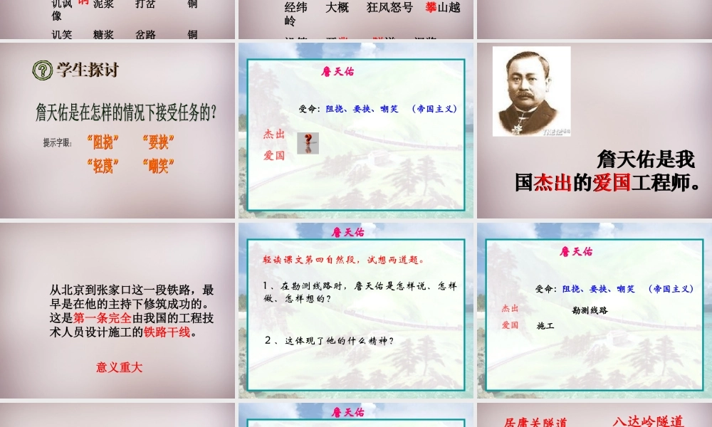 六年级语文上册《詹天佑》课件3 语文A版-语文A版小学六年级上册语文课件