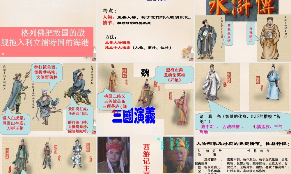 六年级语文上册《走进名著》课件1 长春版-长春版小学六年级上册语文课件