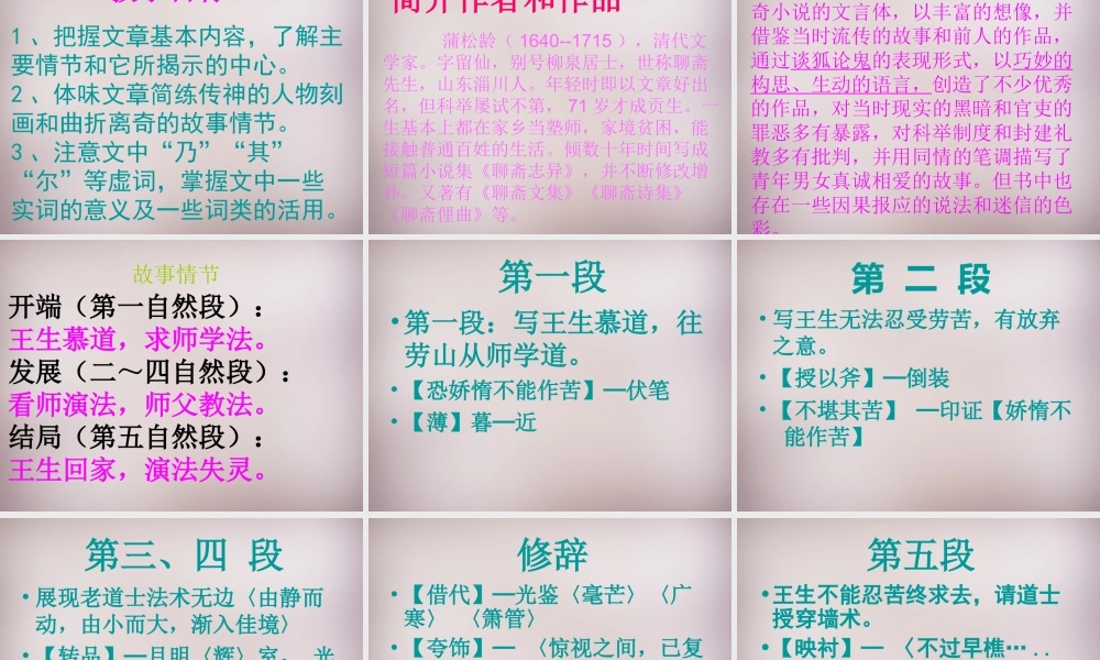 六年级语文上册《劳山道士》课件2 语文A版-语文A版小学六年级上册语文课件