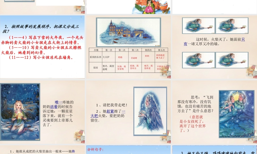 六年级语文上册《卖火柴的小女孩》课件2 长春版-长春版小学六年级上册语文课件