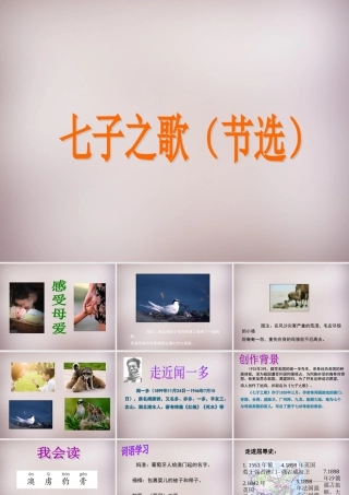 六年级语文上册《七子之歌（节选）》课件5 语文A版-语文A版小学六年级上册语文课件