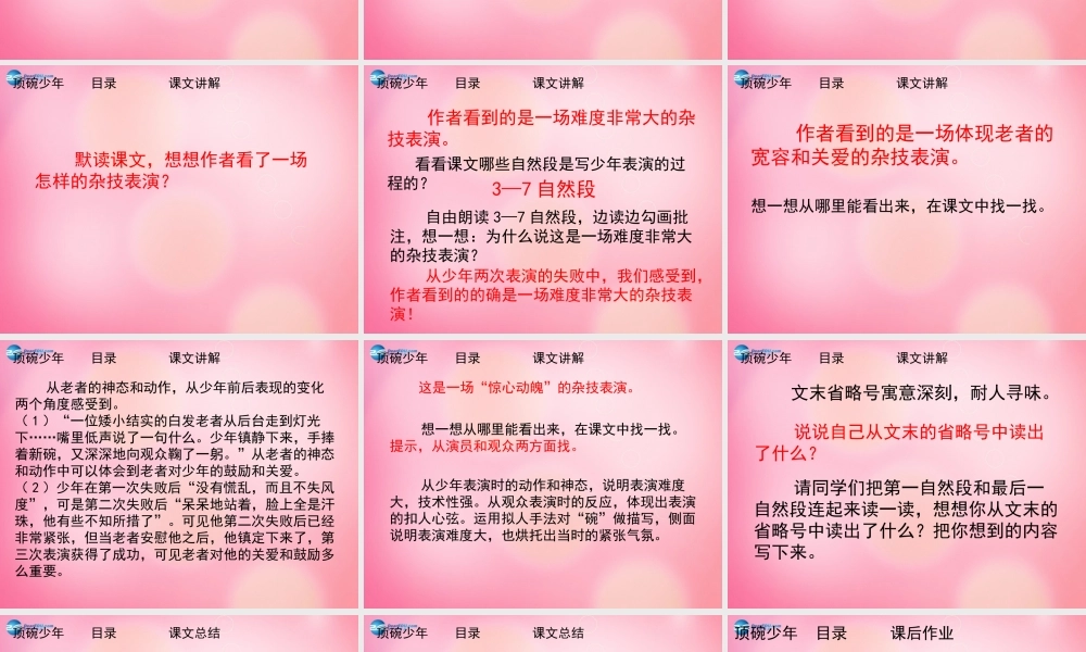 六年级语文下册 4.顶碗少年教学课件 新人教版-新人教版小学六年级下册语文课件