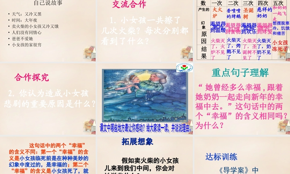 六年级语文下册 14《卖火柴的小女孩》课件 （新版）新人教版-（新版）新人教版小学六年级下册语文课件