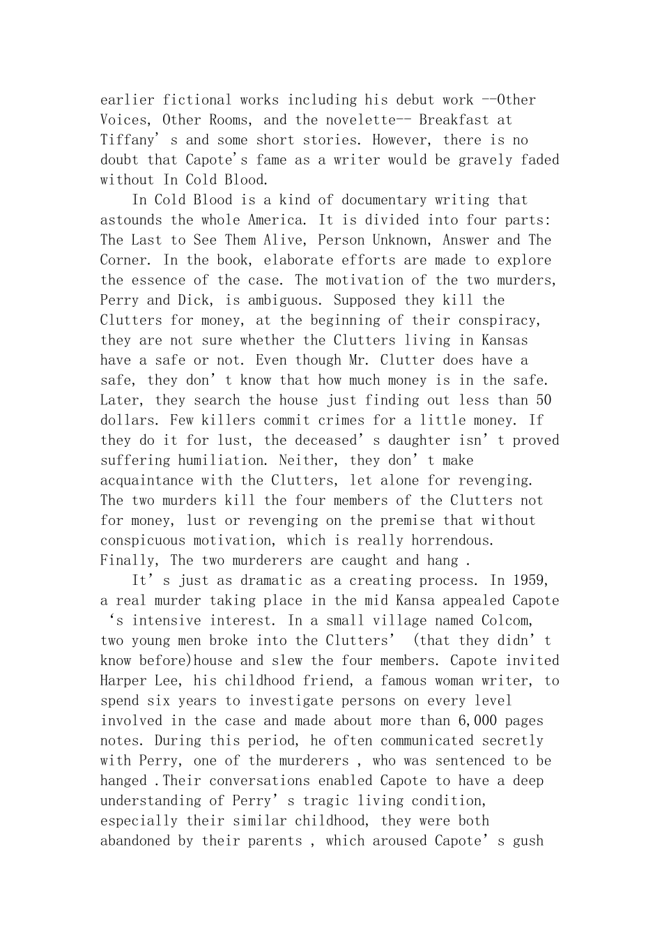 《冷血》中社会环境对佩里·史密斯的影响分析研究  汉语言文学专业_第3页