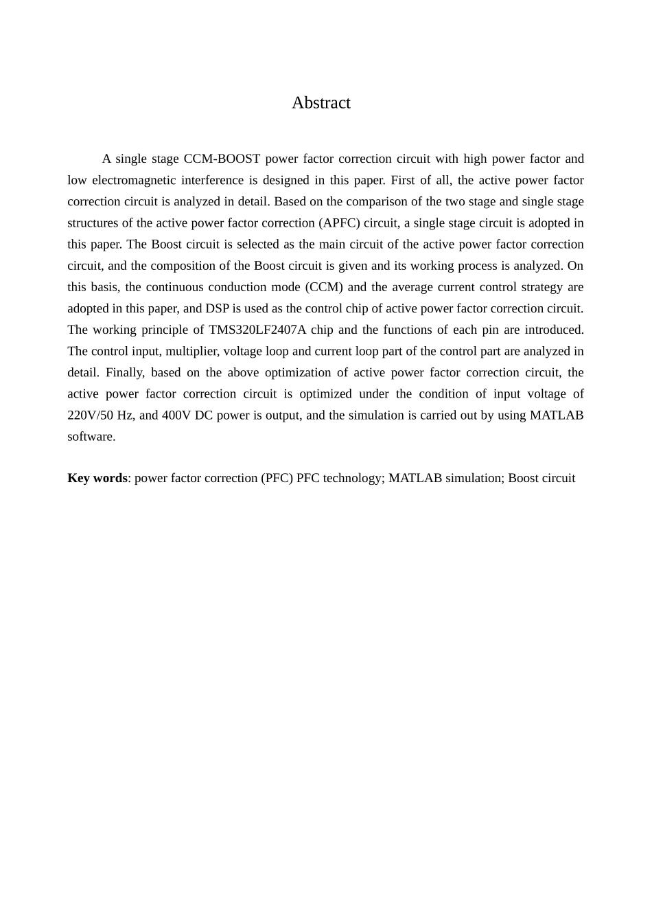 CCM单相boost功率因数校正系统的分析与研究分析  物理学管理专业_第2页