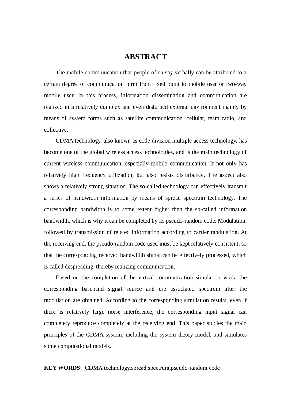 CDMA在移动通信系统中的应用研究与仿真分析研究  电子信息管理专业_第2页