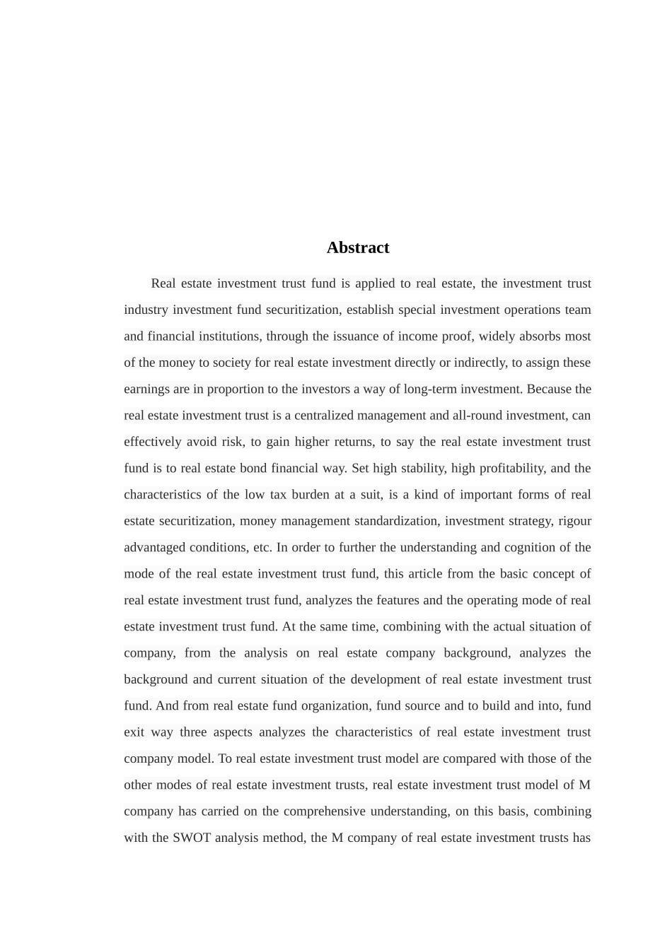 M公司房地产投资信托基金模式探析分析研究  财务会计学专业_第3页