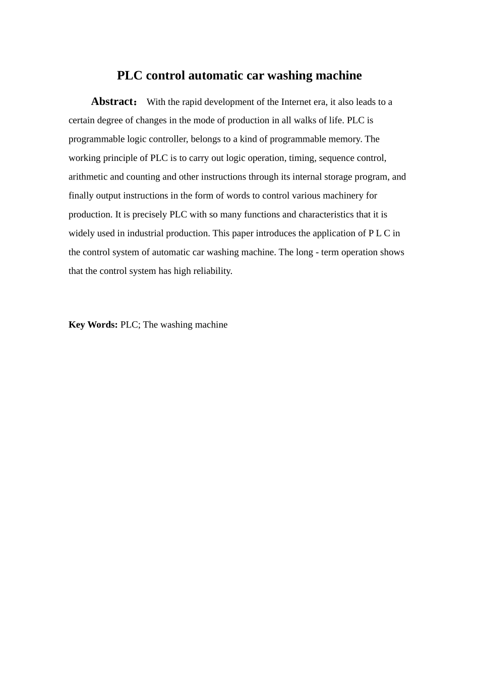 PLC控制全自动洗车机分析研究  电气工程专业_第2页