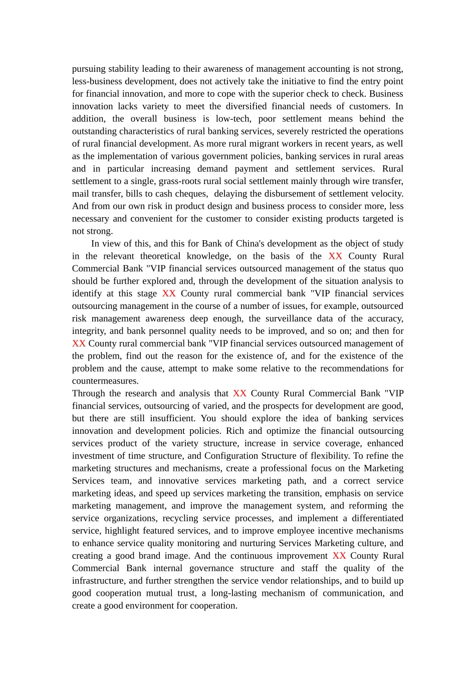 XX农村商业银行“VIP金融服务”外包研究与对策分析 财务会计学专业_第3页