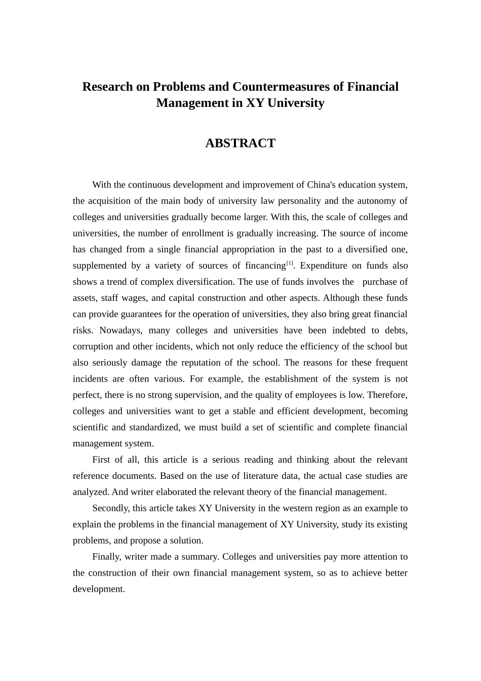 XY高校财务管理存在的问题及其对策研究分析 财务会计学专业_第3页