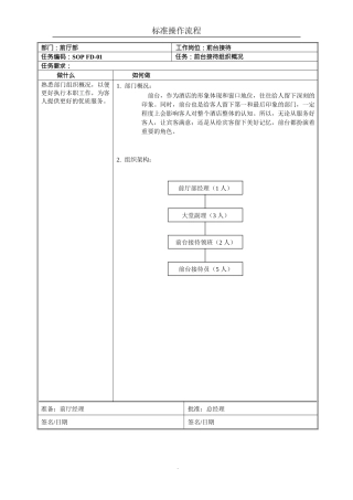 星级酒店标准操作流程SOP-前厅部(前台接待)