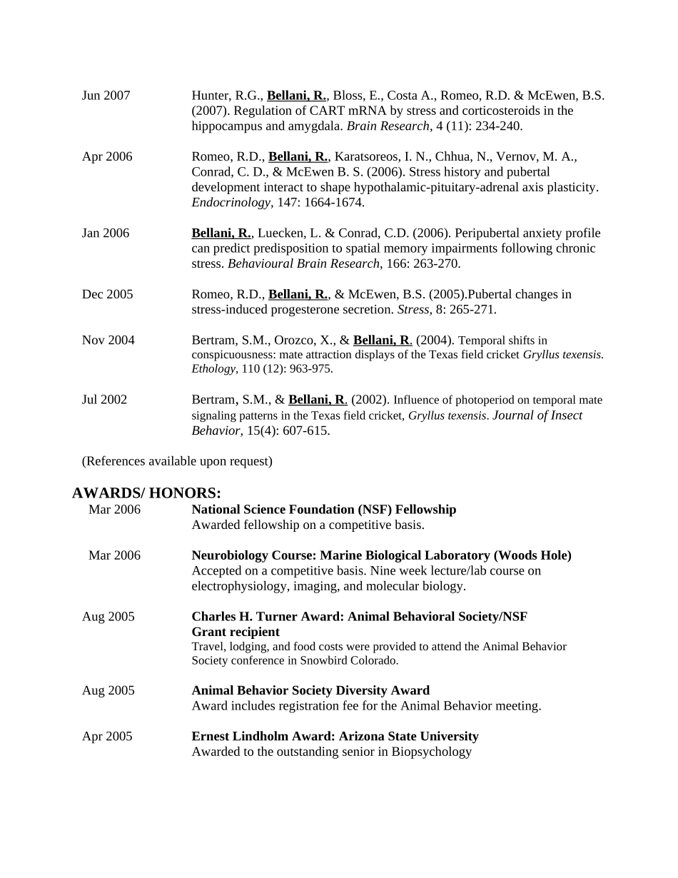 Curriculum Vitae-博士后申请参考-CV-外国人的简历-可参考-Rudy Bellani - CV_第3页