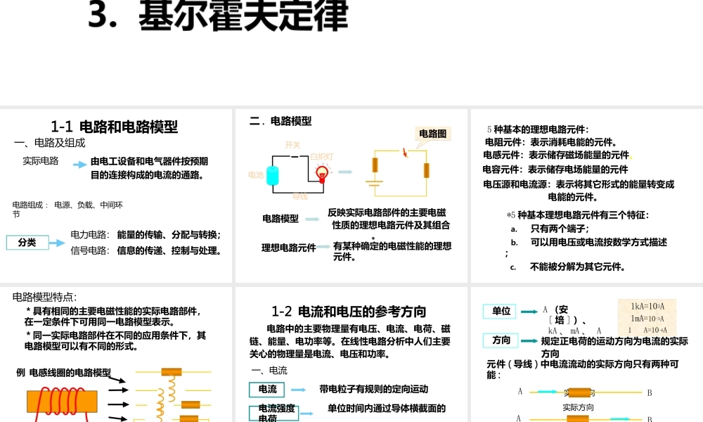 电流和电压的参考方向参考方向