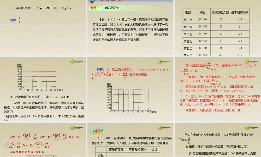 超几何分布、正态分布