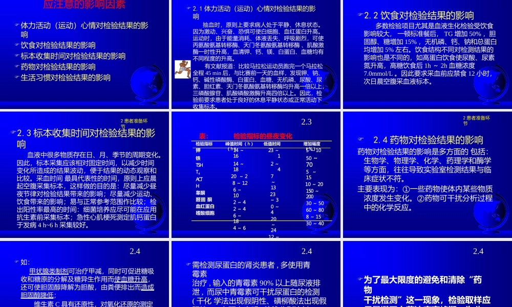 检验分析前质量控制与标本质量管理